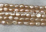 FWP280 15 inches 7mm - 8mm baroque pink freshwater pearl strands