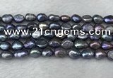 FWP282 15 inches 7mm - 8mm baroque black freshwater pearl strands