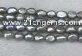 FWP287 15 inches 9mm - 10mm baroque grey freshwater pearl strands