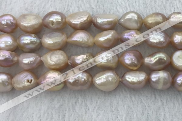 FWP306 15 inches 11mm - 12mm baroque purple freshwater pearl strands