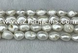 FWP312 15 inches 12mm - 13mm baroque white freshwater pearl strands