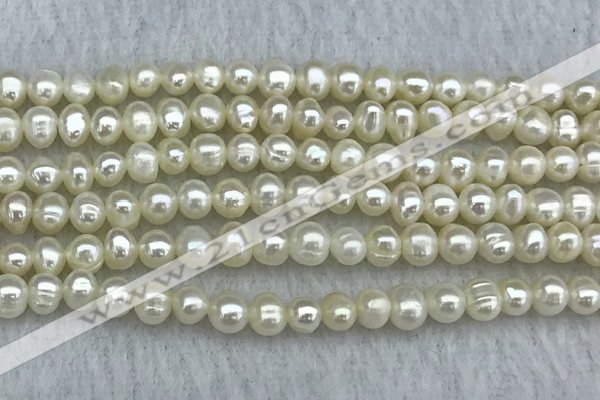 FWP32 14.5 inches 4.8mm potato white freshwater pearl strands