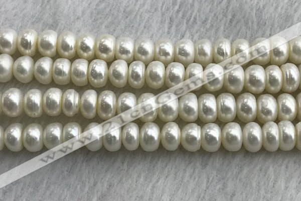 FWP324 15 inches 8mm - 9mm button white freshwater pearl strands