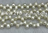 FWP340 Top-drilled 7mm - 8mm potato white freshwater pearl strands