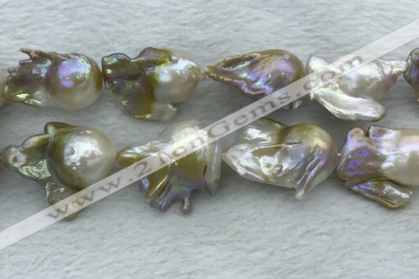 FWP370 15 inches 18mm - 22mm baroque freshwater nucleated pearl beads