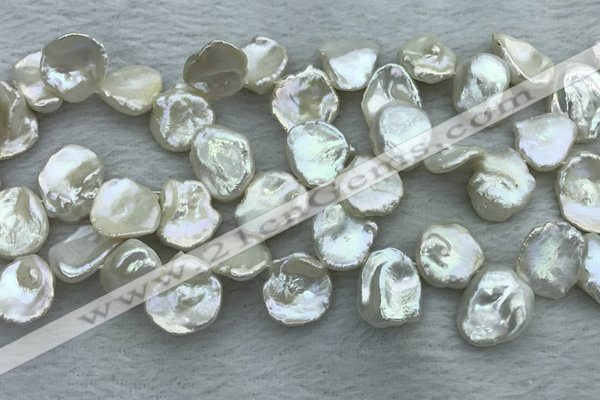 FWP375 Top-drilled 12mm - 15mm keshi freshwater pearl beads