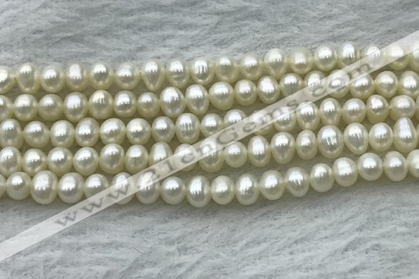 FWP41 14.5 inches 4mm - 5mm potato white freshwater pearl strands