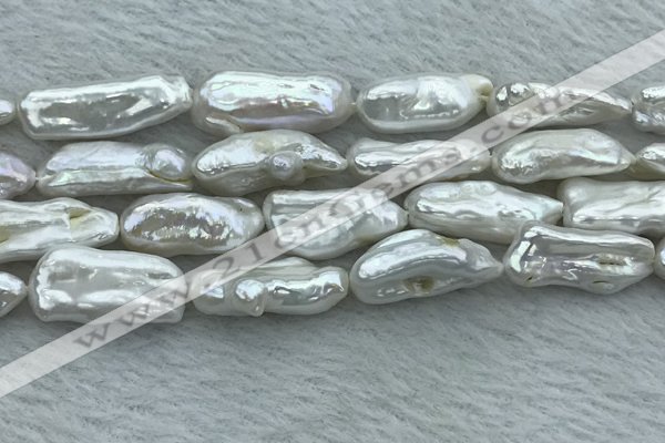 FWP411 15 inches 10*22mm - 11*25mm biwa freshwater pearl beads