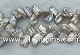 FWP414 Top-drilled 12*16mm - 13*18mm biwa freshwater pearl beads