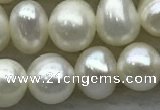 FWP44 14.5 inches 5mm - 5.5mm potato white freshwater pearl strands