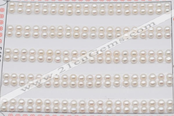 FWP450 half-drilled 3-3.5mm bread freshwater pearl beads