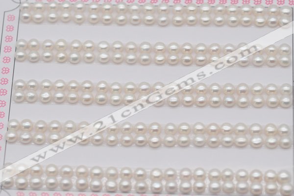 FWP451 half-drilled 3.5-4mm bread freshwater pearl beads