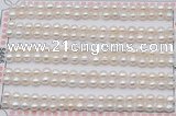 FWP453 half-drilled 4.5-5mm bread freshwater pearl beads