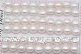 FWP463 half-drilled 9.5-10mm bread freshwater pearl beads