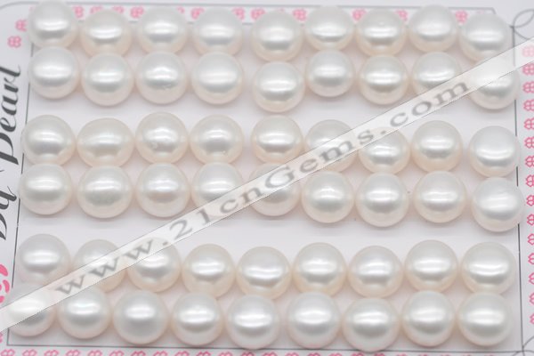 FWP463 half-drilled 9.5-10mm bread freshwater pearl beads