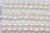 FWP464 half-drilled 10-10.5mm bread freshwater pearl beads