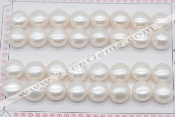 FWP466 half-drilled 11-11.5mm bread freshwater pearl beads