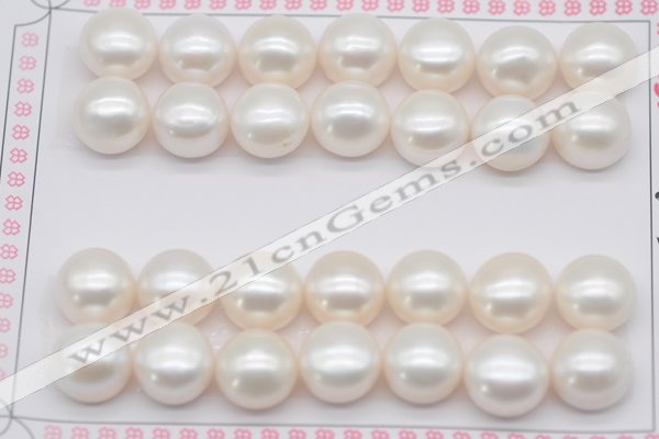 FWP468 half-drilled 12-12.5mm bread freshwater pearl beads