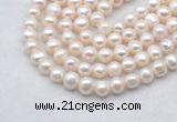 FWP483 14.5 inches 8mm - 9mm potato white freshwater pearl strands