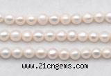 FWP488 14.5 inches 10mm - 11mm potato white freshwater pearl strands