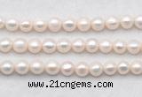 FWP488 14.5 inches 10mm - 11mm potato white freshwater pearl strands