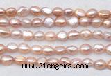 FWP498 14 inches 8mm - 9mm baroque lavender freshwater pearl strands