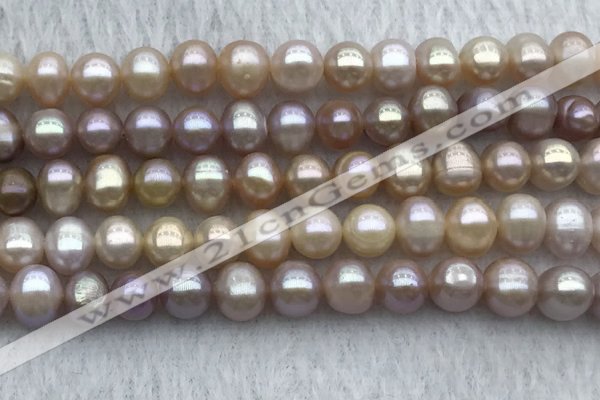 FWP58 15 inches 6mm - 7mm potato purple freshwater pearl strands