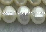 FWP59 15 inches 6mm - 7mm potato white freshwater pearl strands