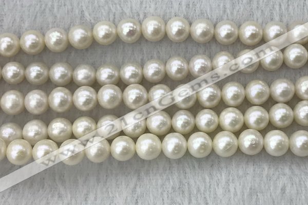 FWP74 15 inches 7mm - 8mm potato white freshwater pearl strands
