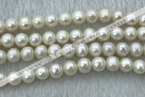 FWP78 15 inches 7mm - 8mm potato white freshwater pearl strands