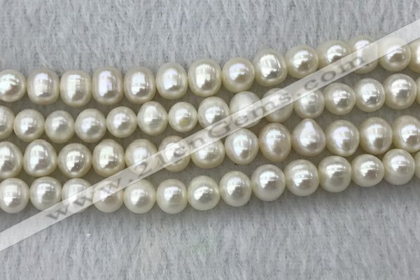 FWP81 15 inches 7mm - 8mm potato white freshwater pearl strands