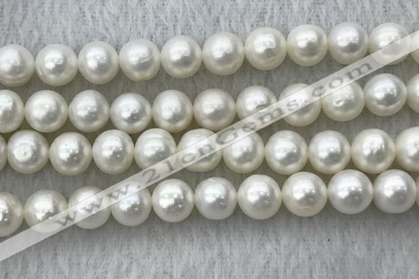 FWP89 15 inches 8mm - 9mm potato white freshwater pearl strands