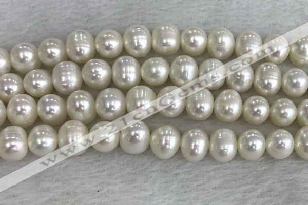 FWP90 15 inches 8mm - 9mm potato white freshwater pearl strands