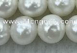 FWP91 15 inches 8mm - 9mm potato white freshwater pearl strands