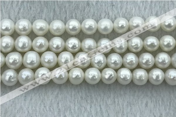 FWP91 15 inches 8mm - 9mm potato white freshwater pearl strands