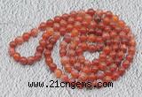 GMN107 Hand-knotted 6mm fire agate 108 beads mala necklaces