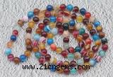 GMN109 Hand-knotted 6mm banded agate 108 beads mala necklaces