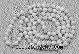 GMN110 Hand-knotted 6mm white howlite 108 beads mala necklaces