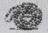 GMN114 Hand-knotted 6mm black & white jasper 108 beads mala necklaces