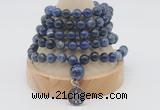 GMN1143 Hand-knotted 8mm, 10mm sodalite 108 beads mala necklaces with charm