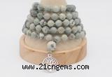 GMN1162 Hand-knotted 8mm, 10mm artistic jasper 108 beads mala necklaces with charm