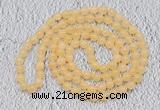 GMN117 Hand-knotted 6mm honey jade 108 beads mala necklaces