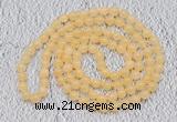 GMN117 Hand-knotted 6mm honey jade 108 beads mala necklaces