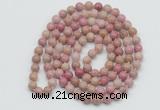 GMN129 Hand-knotted 6mm pink wooden jasper 108 beads mala necklaces