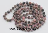 GMN137 Hand-knotted 6mm rhodonite 108 beads mala necklaces
