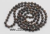 GMN140 Hand-knotted 6mm bronzite 108 beads mala necklaces