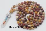 GMN1470 Hand-knotted 8mm, 10mm mookaite 108 beads mala necklace with pendant