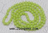 GMN15 Hand-knotted 8mm candy jade 108 beads mala necklaces