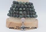 GMN2233 Hand-knotted 8mm, 10mm matte kambaba jasper 108 beads mala necklaces with charm