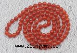 GMN406 Hand-knotted 8mm, 10mm red agate 108 beads mala necklaces